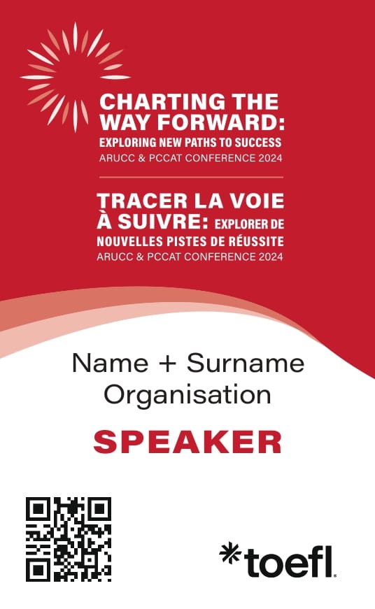 name badge example You can add bold labels like ATTENDEE, SPEAKER, or EXHIBITOR along the bottom of the badge.
